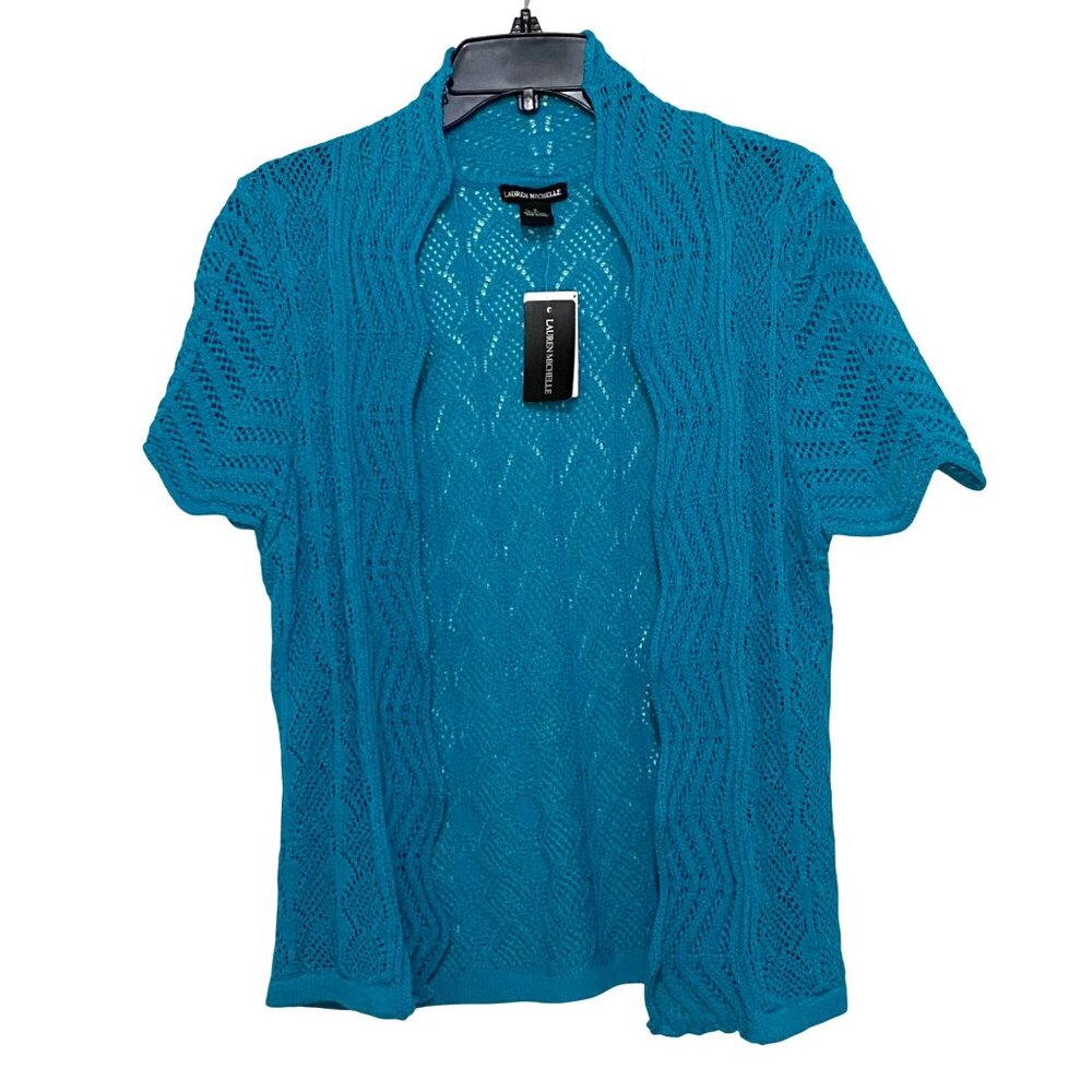 Lauren Michelle‎ Open Front Knit Cardigan Womens S Grandmacore Coastal Beachy